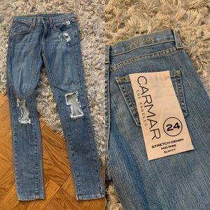 NWT Carmar Distressed Skinny Jeans